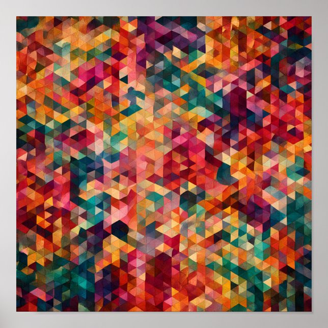 Poster Abstract Modern Pattern: Vibrant Tessellation  (Devant)