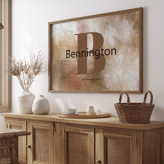 Poster Abstract Painting Custom Last Name Decor Prints