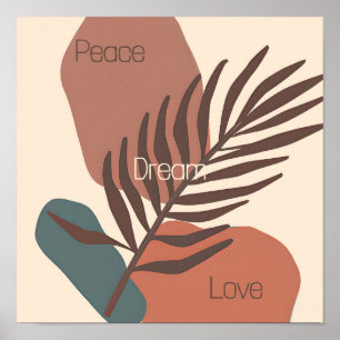 Poster Abstract palm leaf minimalist art custom 