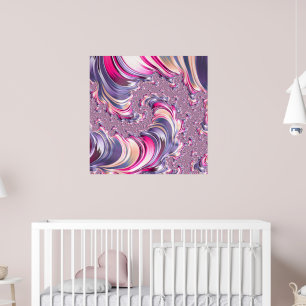 Poster Abstract Pink Purple Spiral Fractal