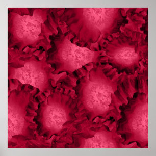 Poster Abstract red roses poppy flowers floral romantic
