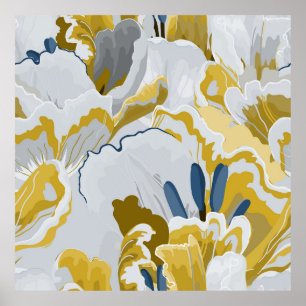 Poster Abstract seamless pattern. Light grey,  yellow,  g