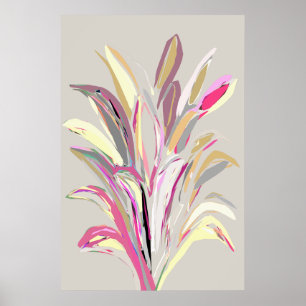 Poster Abstract Tropical Plant Vector Art Style