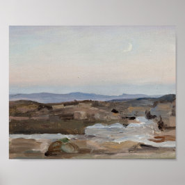 Poster Abstract vintage landscape sunset art print