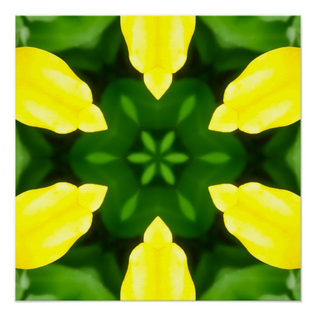 POSTER ABSTRACT YELLOW AND GREEN DRAWING. SAMER BRASIL. 3 (Devant)