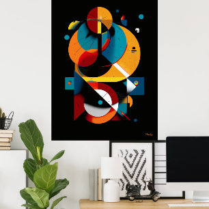 Poster Abstraction Géométrique Moderne – Orbite Bauhaus