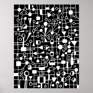 Poster Abstrait 090112 - Blanc en noir