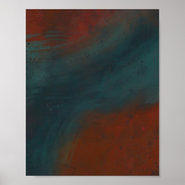 Poster Abstrait 1 : rouges et bleus (Devant)