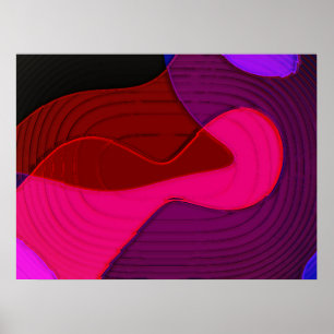 Poster Abstrait 328 - violet rouge art rose design super