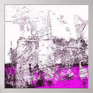 Poster Abstrait arrière - plan de peinture moderne. Illus