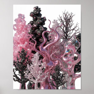 Poster ABSTRAIT ART Argenté Élégant Design Abstrait