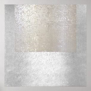 Poster Abstrait Art moderne géométrique Cyber binaire géo