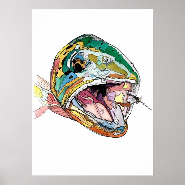 Poster Abstrait Art Trout (Devant)