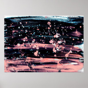 Poster Abstrait artistique gris foncé et rose arrière - p