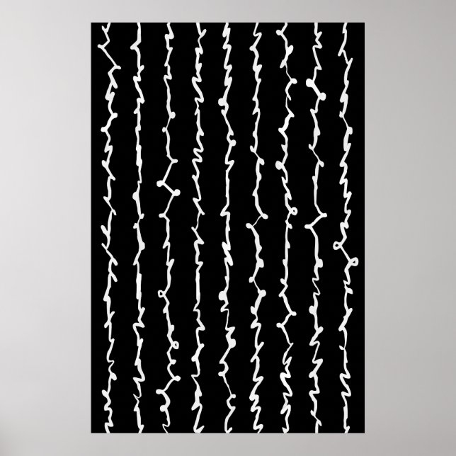 Poster Abstrait Black and White Scribbles (Devant)