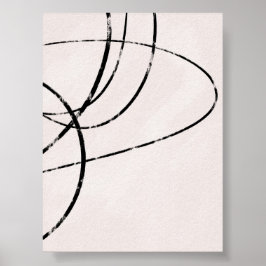 Poster Abstrait Black Line Art sur le beige
