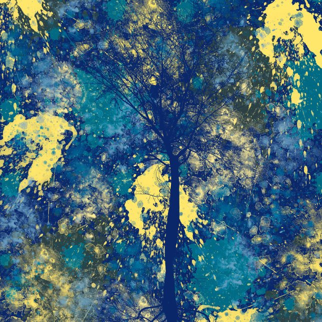 Poster Abstrait bleu et jaune moderne (Créateur téléchargé)
