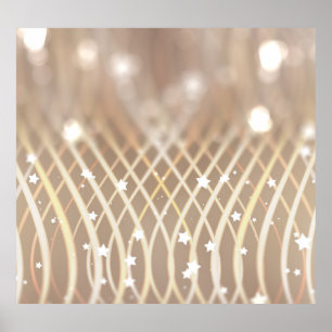 Poster Abstrait Brown, Waves Stars Arrière - plan.