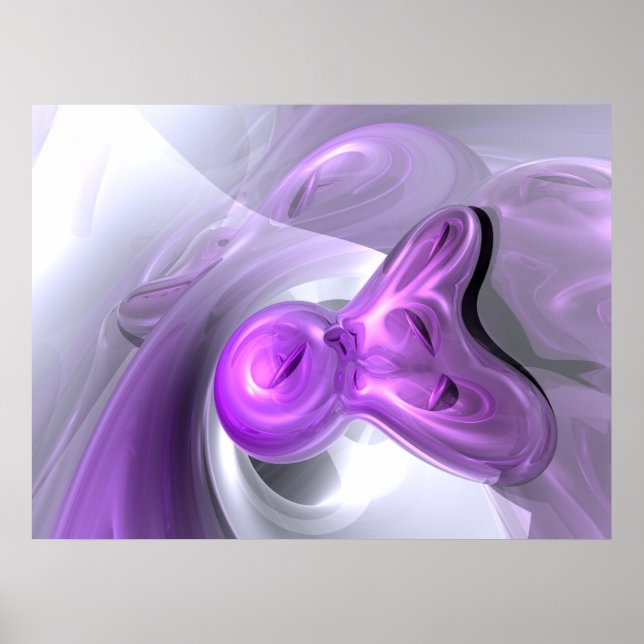 Poster Abstrait Bunny Violet (Devant)