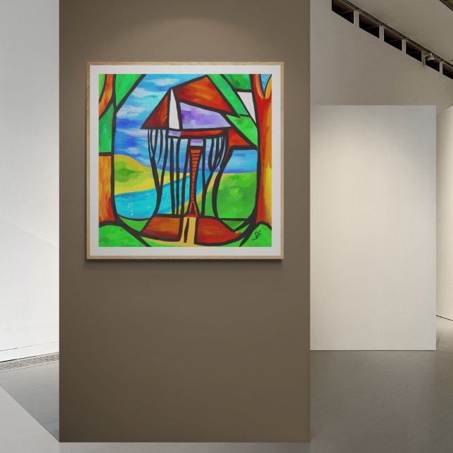 Poster Abstrait - Cabine dans la forêt (Créateur téléchargé)