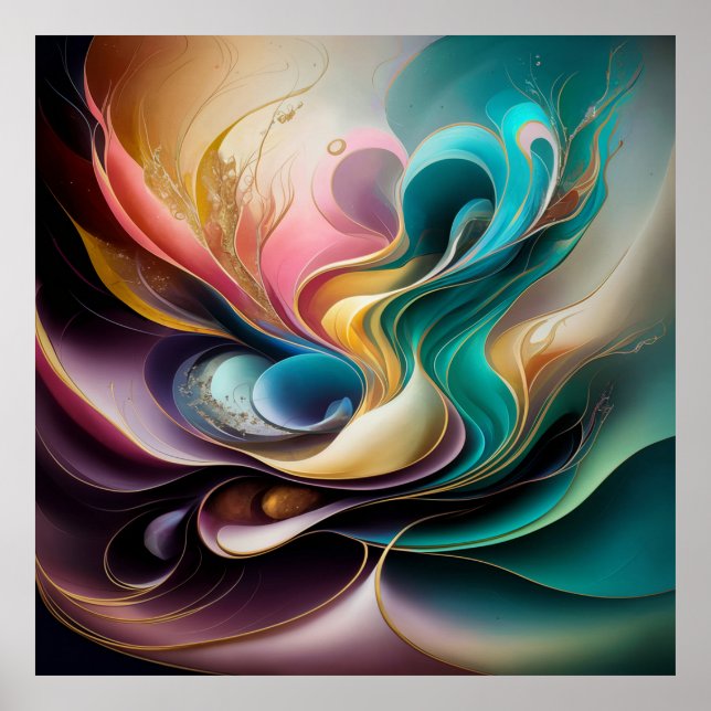 Poster Abstrait cadeau mariage de luxe pour marié (Devant)