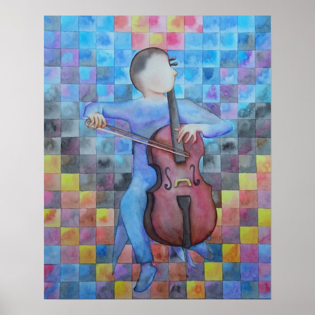 Poster Abstrait Cello Homme (Devant)