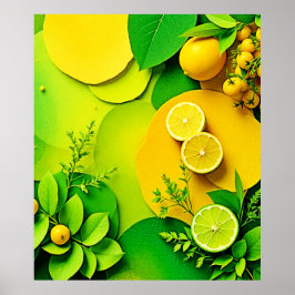Poster Abstrait citron citron citron citron citron et l'a
