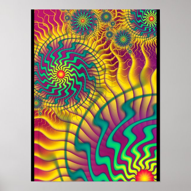 Poster Abstrait Cogs Coloré (Devant)