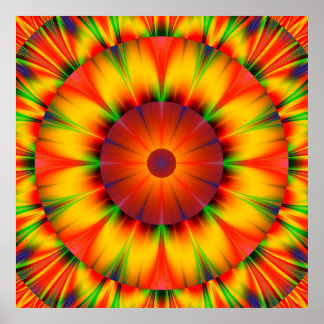 Poster Abstrait coloré Starburst Artwork