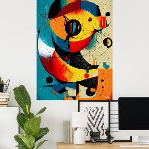 Poster Abstrait constructiviste de milieu de siècle solai
