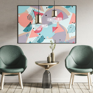Poster Abstrait d'art moderne Hip Motif Géométrique les a