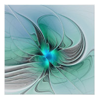 Abstrait De Bleu, Art Fractal Moderne