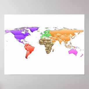 Poster Abstrait de la carte du monde
