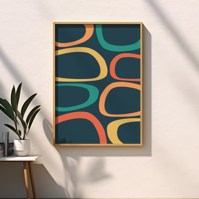 Poster Abstrait de style milieu de siècle moderne jaune,  (Créateur téléchargé)