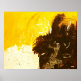 Poster Abstrait Déchets de peinture d'art éclaboussures J