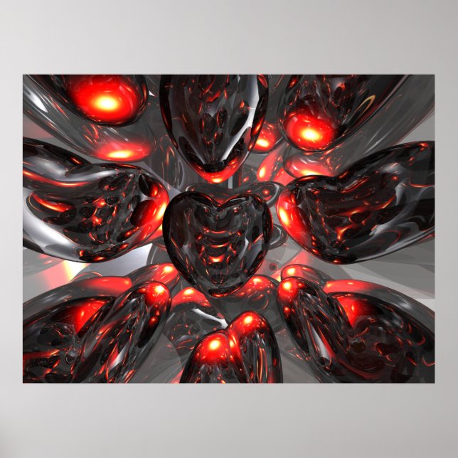 Poster Abstrait des Coeurs Sombres (Devant)