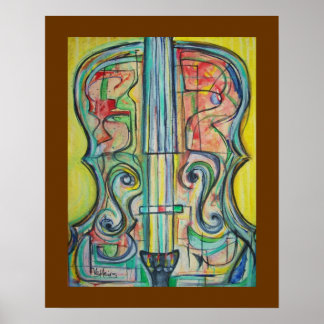 Poster Abstrait du violoncelle de ValAries