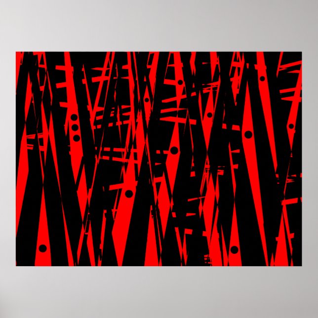 Poster Abstrait en rouge et noir (Devant)