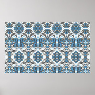 Poster Abstrait Ethnique vintage Motif sans couture. tend