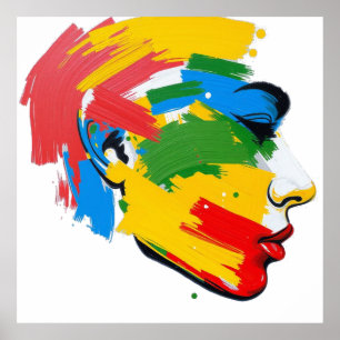 Poster Abstrait féminisme moderne peint à la main