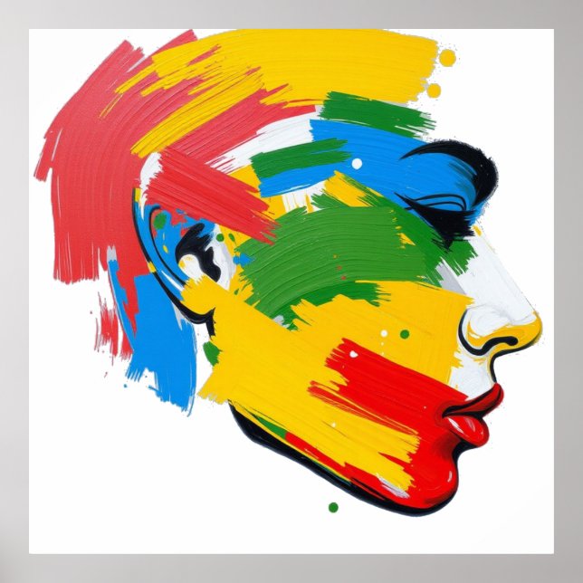 Poster Abstrait féminisme moderne peint à la main (Devant)