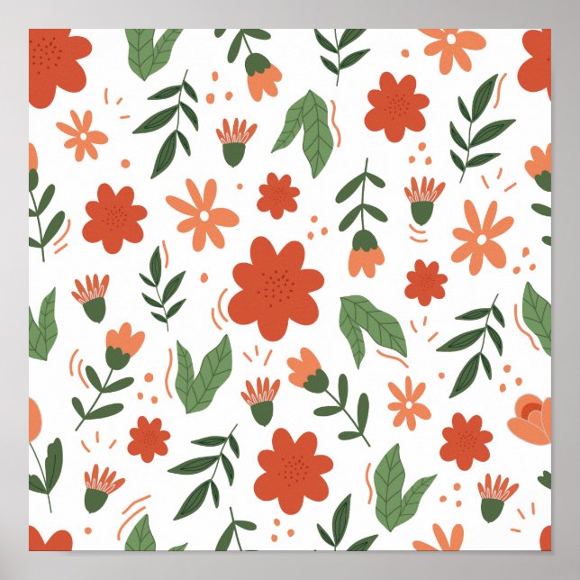 Poster Abstrait Floral (Devant)