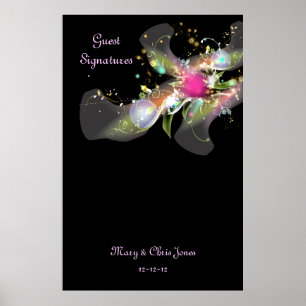 Poster Abstrait Floral Guest Signature