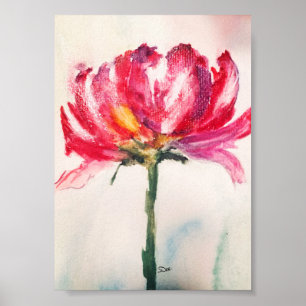 Poster Abstrait Floral Premium 5x7 en toile brilla