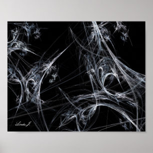 Poster Abstrait Fractal Spider Web sur toile noire