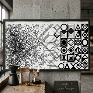 Poster Abstrait Géométrique du Chaos à l'Ordre
