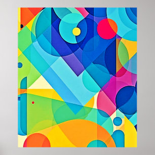 Poster Abstrait géométrique dynamique