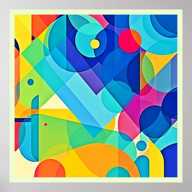 Poster Abstrait géométrique dynamique (Devant)