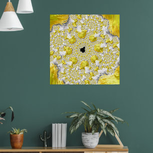 Poster Abstrait Gold Fractal