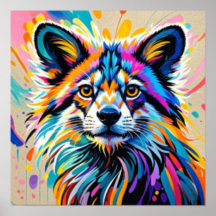 Poster Abstrait joli joyeux joyeux dessin animal